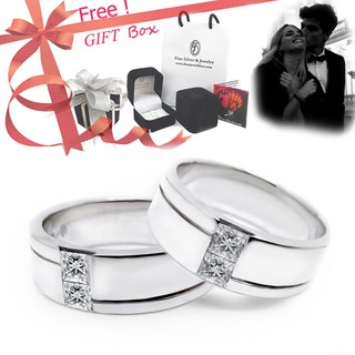 Finejewelthai-แหวนเพชร-แหวนเงิน-เพชรสังเคราะห์-แหวนคู่-แหวนแต่งงาน-Diamond-CZ-Silver-Wedding-Ring-Valentine Gift54