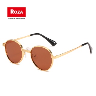 Roza Shades แว่นตากันแดดแฟชั่น กรอบโลหะ UV ทรงกลม สไตล์เรโทร สําหรับผู้ชาย ผู้หญิง RZ1284