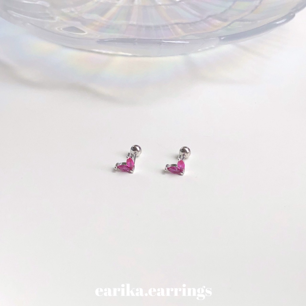 earika-earrings-gem-forewings-piercing-จิวหูเงินแท้ปีกผีเสื้อ-ราคาต่อชิ้น-เหมาะสำหรับคนแพ้ง่าย