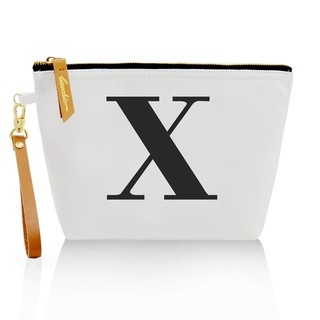 กระเป๋าผ้าลายอักษร ALPHABET CLUTCHES POUCH WHITE ”X”