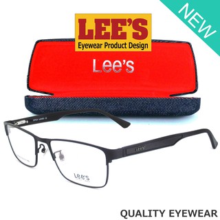 Lees แว่นตา รุ่น 50613 C-1 สีดำ กรอบเต็ม ขาสปริง วัสดุ สแตนเลส สตีล (สำหรับตัดเลนส์) กรอบแว่นตา Eyeglasses