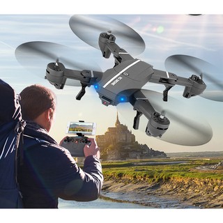 RC8807 FOLDABLE DRONE โดรนถ่ายภาพ รุ่นใหม่ โดรนพับได้ ใส่กระเป๋า โดรนเซลฟี่ บินนิ่ง ถ่ายวีดีโอ ภาพนิ่ง 2 MP.(Black)