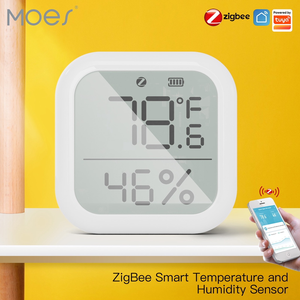 MOES Tuya Smart ZigBee Temperature and Humidity Sensor Indoor ...