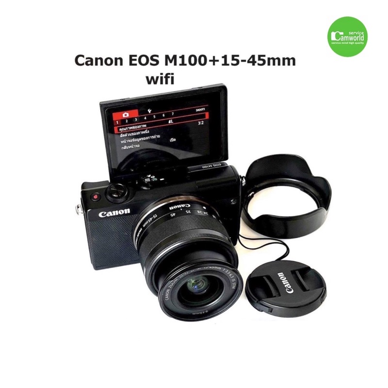 canon-eos-m100-15-45mm-กล้อง-wifi-จอใหญ่-ทัชสกรีน-full-hd-มือสอง-คัดคุณภาพ-used-เชื่อถือได้-มีรับประกัน-free-sd-32gb