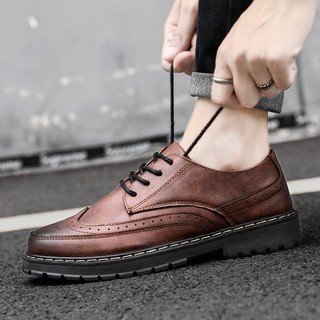 สินค้า รองเท้าหนังแฟชั่น สไตล์อังกฤษ สำหรับผู้ชาย รองเท้า ผู้ชาย หนัง ลำลอง แฟชั่น น้ำหนักเบา เกาหลีสไตล์ ระบายอากาศได้ สะดวกสบาย 0419-37