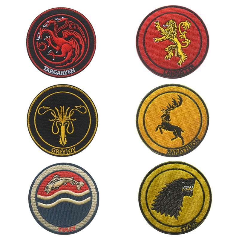 แผ่นแพทช์-ลาย-game-of-thrones-greyjoy-targaryen-dragons-tully-stark-direwolf-lannister