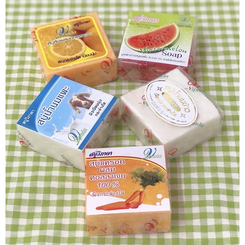 [1แพค12ก้อน] สบู่วิภาดา vipada soap ใช้ได้ทั้งผิวหน้าและผิวกาย ขนาด65 ...