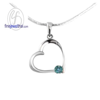 Finejewelthai จี้-โทพาซ-เงินแท้-จี้พลอย-หัวใจ-พลอยประจำเดือนเกิด/ Topaz-Pendant-Silver925 - P1102tp