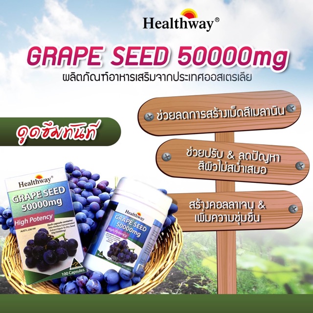 healthway-grape-seed-50000-mg-100-เม็ด