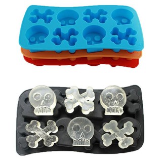 Silicone skull ice cube tray บล็อคซิลิโคนน้ำแข็งหัวกะโลก 3 มิติ