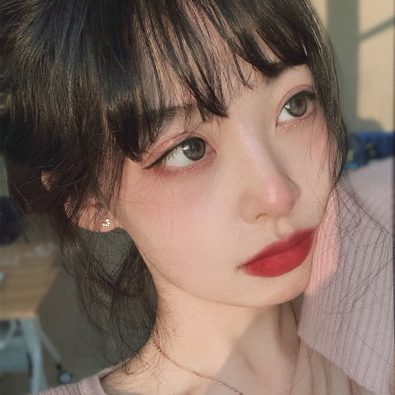 ต่างหูแบบติดหูรูปหัวใจสไตล์เกาหลีสําหรับผู้หญิง
