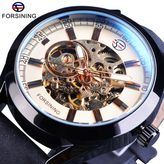Forsining Open Work Series Military Transparent Case Automatic Self Winding Wrist Watch Men Mechanical Watch Top Brand L