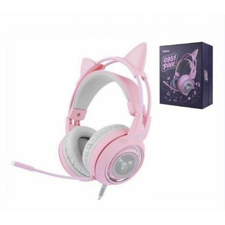 SOMIC G951 PINK หูฟังเกมมิ่งสีชมพู x หูแมว 7.1 Surround USB เสียงดีมาก มีระบบสั่น สายเสียบ usb