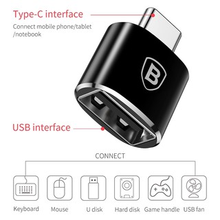 [พร้อมส่ง] Baseus OTG Adapter USB Type A to USB Type C