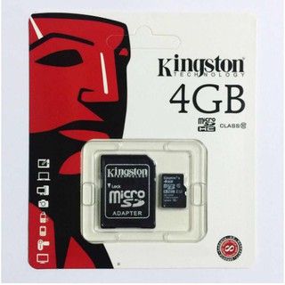 สินค้า มีบริการเก็บเงินปลายทาง/Memory Card Micro SD SDHC 4 GB Class 10 คิงส์ตัน เมมโมรี่การ์ด SD Card