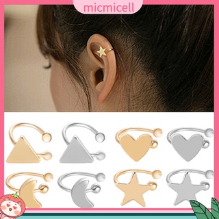 ภาพขนาดย่อของสินค้าMIC_Korean Style Heart Star Triangle Moon Ear Cuff Clip-On Earrings Girls Jewelry