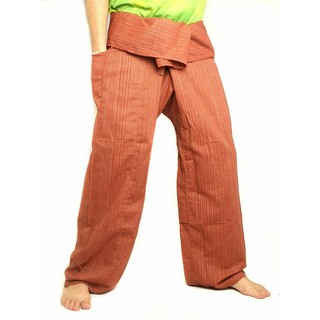 Fisherman Pants กางเกงชาวเล UNISEX ผ้าฝ่ายเนื้อนุ่ม ใส่สะดวก สบาย มีลายในตัว สีส้ม