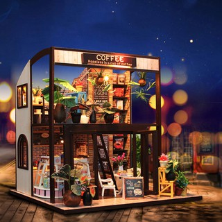Aiary Innovative Handcraft DIY Cabin Hut Doll House Time Cafe