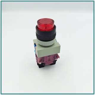 MODEL: ALW-2911 PUSH BUTTON SWITCH LAMP 22MM. สวิตซ์ปุ่มกดมีแลมป์ 22มิล.กดติดปล่อยดับ 1NO 1NC COLOR: RED, GREEN