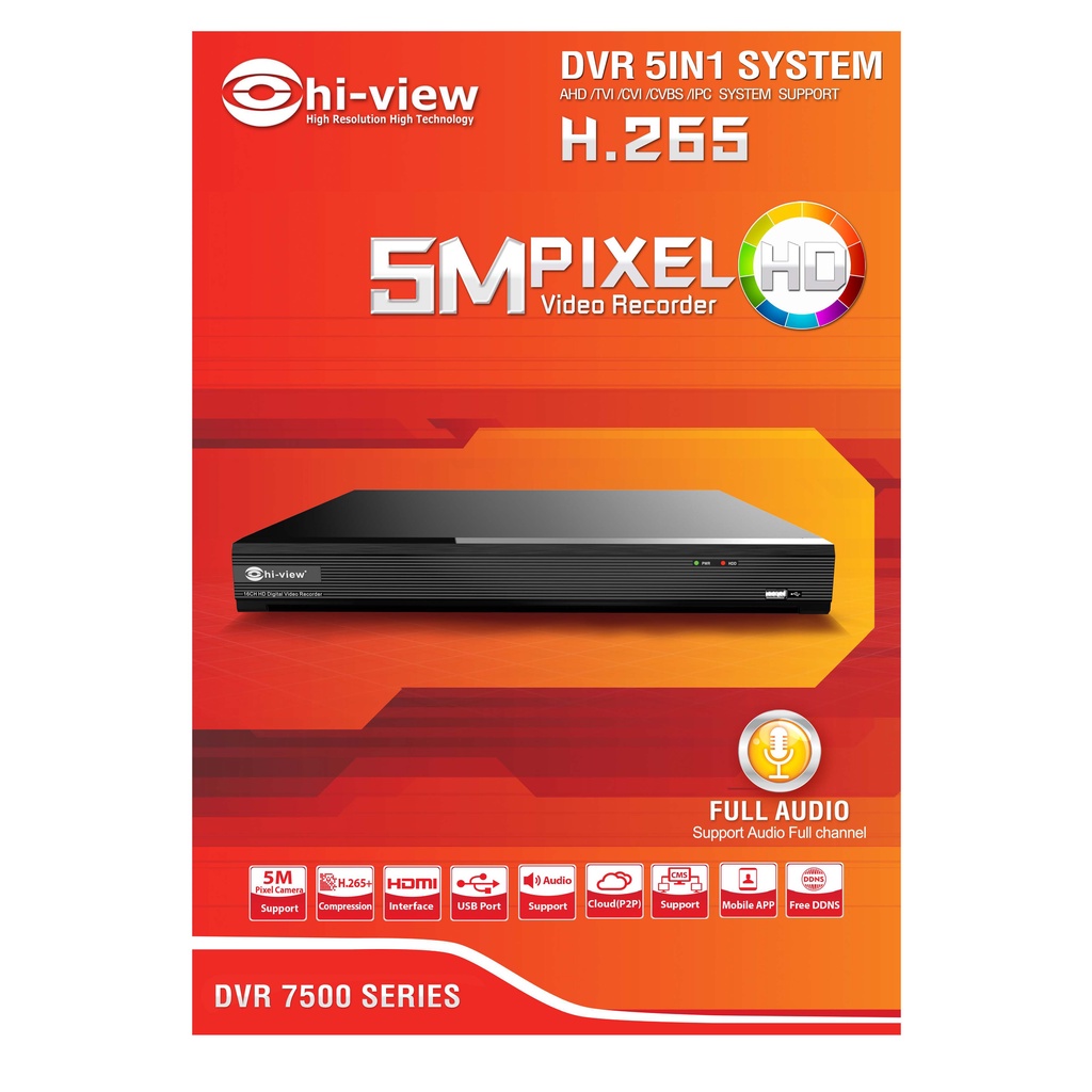 เครื่องบันทึกภาพกล้องวงจรปิด-dvr-hiview-รุ่น-ha-75516p-h2a-v1-สินค้าของแท้รับประกันศูนย์-2-ปี-สามารถออกใบกำกับภาษีได้