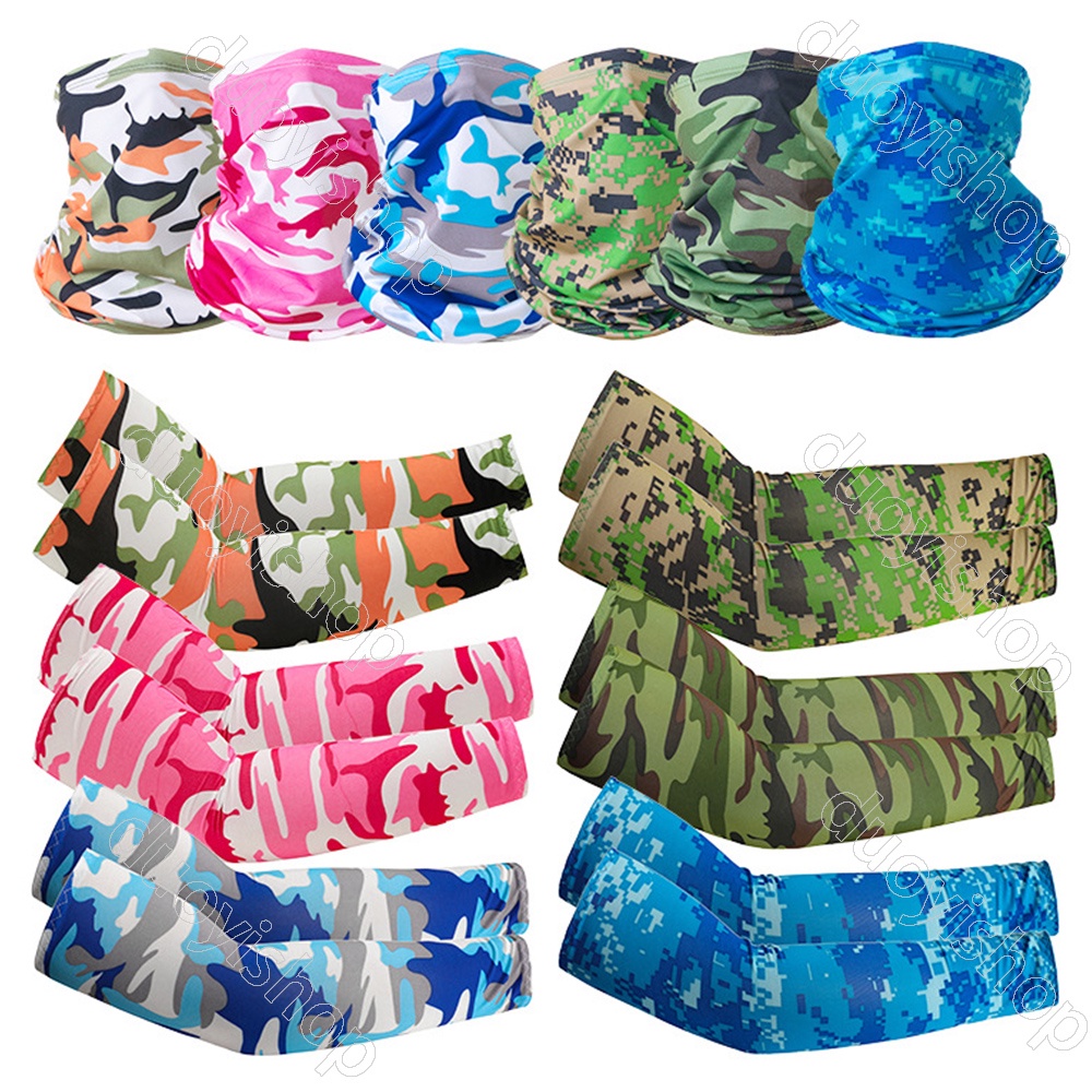bandana-ปลอกแขน-military-camouflage-ป้องกันฝุ่น-uv-มอเตอร์จักรยาน-ตกปลา-อุปกรณ์กีฬากลางแจ้ง