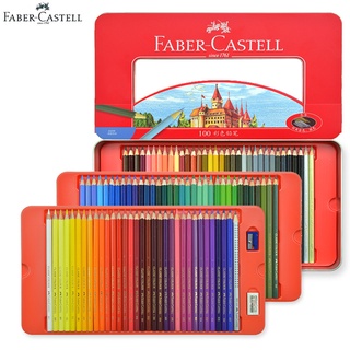 Faber Castell ชุดดินสอสีน้ํามัน 100 สี สําหรับศิลปิน วาดภาพ ร่างภาพ สมุดระบายสี พรีเมี่ยม ผลิตภัณฑ์ศิลปะเด็ก ดินสอสีคลาสสิก ในกล่องโลหะที่ทนทาน