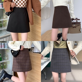 สินค้า chuuchop_พร้อมส่ง(C7536) 🌔💫 TO THE MOON mini skirt กระโปรงสั้นทรงเอสีพื้น & ลายสก็อต มี4แบบ 3ขนาด