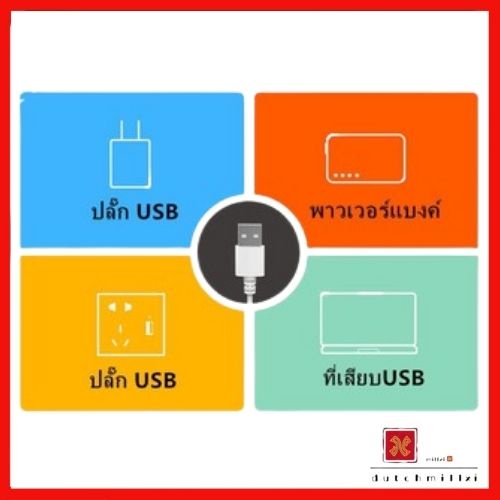 หลอดไฟ-led-usb-5v-35cm-45cm-ใช้ไฟพอร์ต-usb-สามารถใช้ร่วมกับ-powerbank-mobile-usb-มีปุ่มปรับสีไฟ