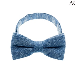 ANGELINO RUFOLO Bow Tie ผ้าไหมทอผสมคอตตอนคุณภาพเยี่ยม โบว์หูกระต่ายผู้ชาย ดีไซน์ Sketch สียีนส์/สีน้ำตาล/สีเทา