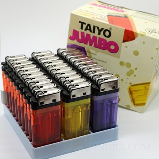 เช็ครีวิวสินค้า1 ชิ้น ไฟแช็กแก๊ส TAIYO Jumbo รุ่นจัมโบ้ ไทโย คละสี