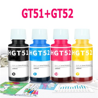 HP GT51 GT52 GT53  เติมหมึก HP GT51 GT52 GT53 หมึกเติมเข้ากันได้กับ GT Series สำหรับ GT5810 GT5820 HP315 HP415 100ml