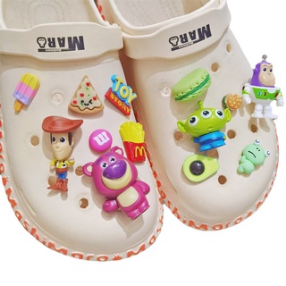 CROCS ชุดจี้รูปโดนัท จิบิต ทอยสตอรี่น่ารัก เครื่องประดับ สําหรับตกแต่งรองเท้าเด็ก