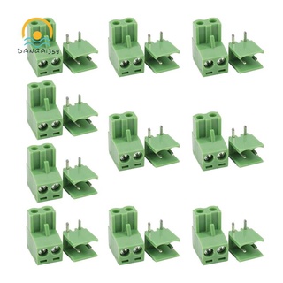 10 pcs 5.08mm Pitch 2Pin Plug-in Screw PCB Terminal Block Connector Right Angle