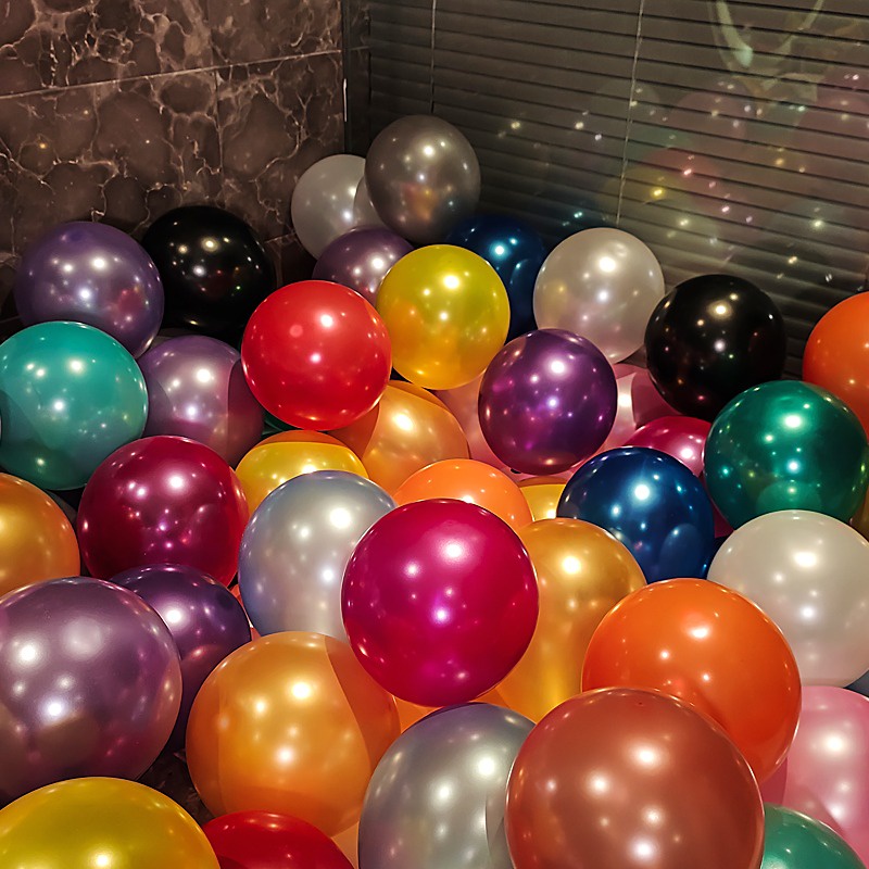 ภาพหน้าปกสินค้าพร้อมส่ง ลูกโป่งมุก 12 นิ้ว (ราคาต่อ 1 ใบ) Happy birthday balloons เกรดA ชนิดหนาอย่างดี ลูกโป่งวันเกิด จากร้าน meitely.shop บน Shopee