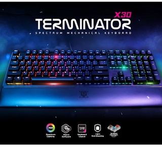 KEYBOARD GAMING NUBWO-X30  TERMINATOR BLUE-SWITCH คีย์บอร์ดเกมส์ที่มาพร้อมที่รองข้อมือ สินค้ารับประกัน 2 ปี