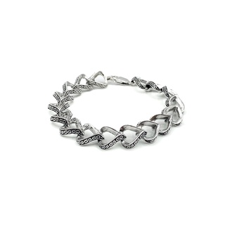 สร้อยข้อมือเลสเงินแท้ สร้อยข้อมือเงินแท้ลายหัวใจ เลสเงินแท้ 925 : DSP 925 Sterling Silver Bracelets [CSP0223]