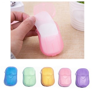 20pcs แบบพกพาขนาดเล็กล้างมืออาบน้ำการเดินทางหอมสไลด์สบู่กระดาษแผ่น Travel Disinfection Soap Tablets Disposable Hand-Washing Soap Tablet