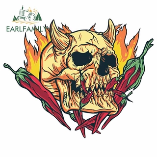 Earlfamily สติกเกอร์ ลายอนิเมะ Devil Skull Horror Trunk ขนาด 13 ซม. x 10.6 ซม. สําหรับติดตกแต่งตู้เย็น รถยนต์