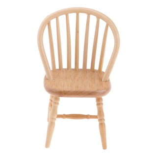 เก้าอี้ไม้ขนาดเล็กสำหรับตกแต่งบ้านตุ๊กตา 1 / 12