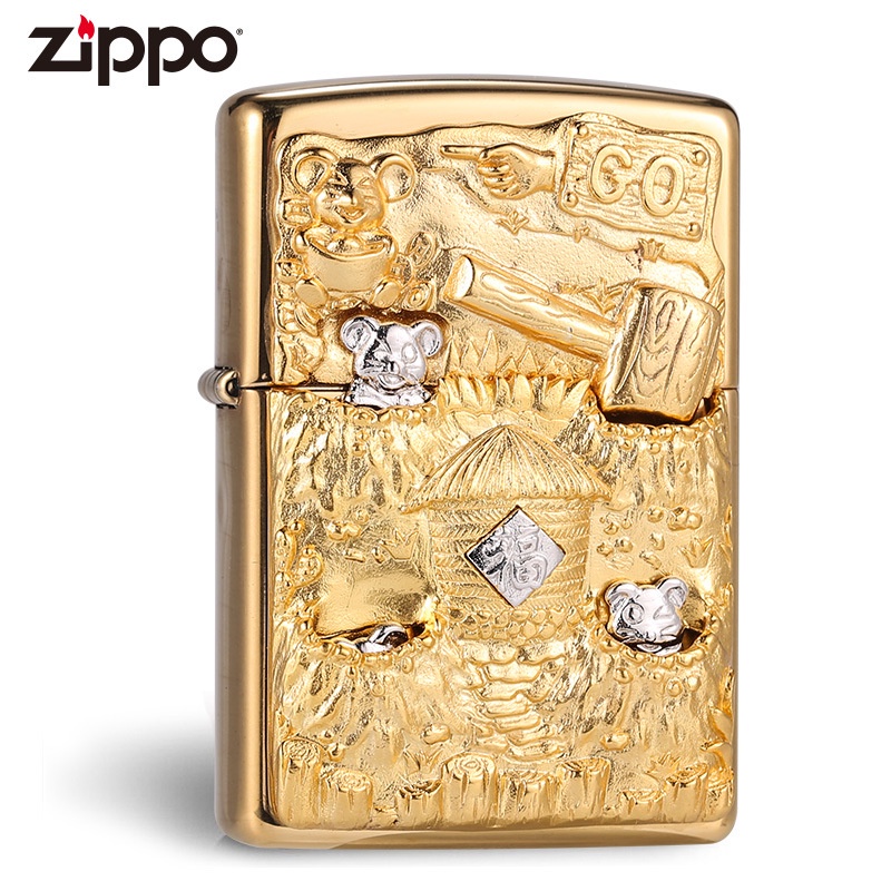 zippo-zippo-ของแท้-zippo-zippo-u-s-สติ๊กเกอร์ไฟแช็กของแท้จากสหรัฐอเมริกา-mirror-surface-hamster-game-windproof-kerose