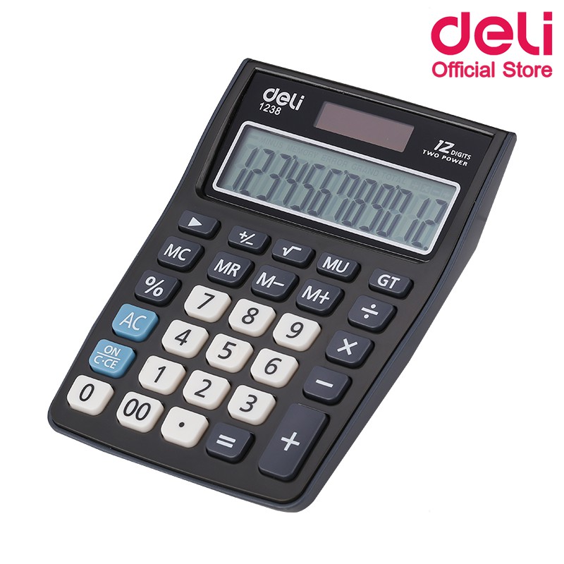 deli-1238-calculator-เครื่องคิดเลขแบบตั้งโต๊ะ-12-หลัก-รับประกัน-3-ปี-เครื่องคิดเลขยี่ห้อdeli-เครื่องเขียน-อุปกรณ์สำนักงาน