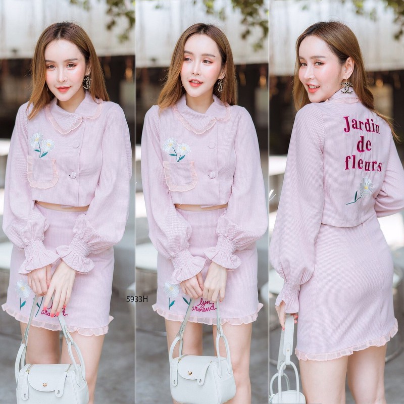 set-เสื้อ-blarzer-กระโปรงสั้นเข้าเซท