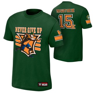 John Cena "15X" Green T-Shirtสามารถปรับแต่งได้