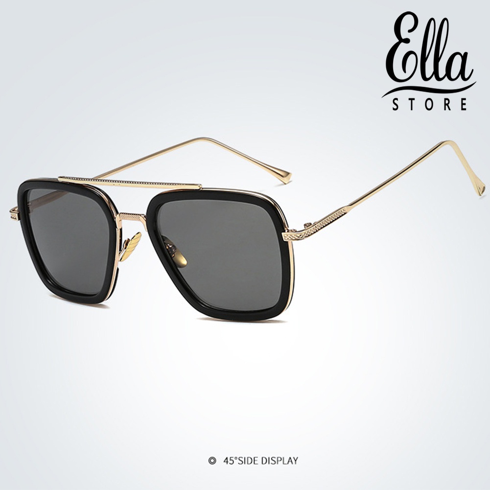 ellastore123-แว่นตากันแดด-เลนส์สี่เหลี่ยม-ป้องกันดวงตา-สําหรับ-unisex