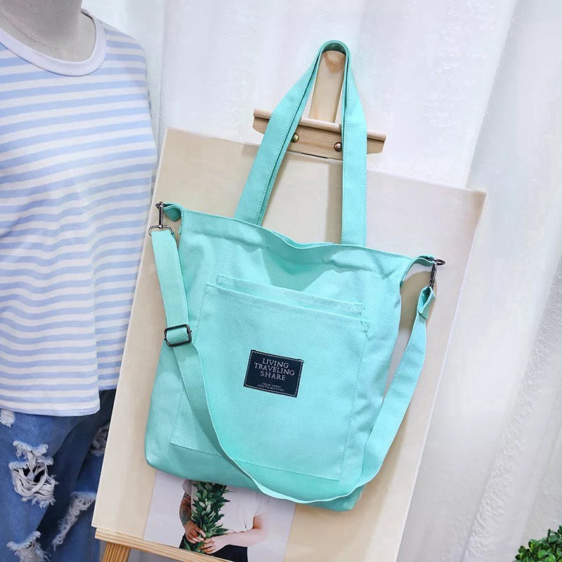 ภาพหน้าปกสินค้าifashionbag(IF315) -E2กระเป๋าผ้าสะพายข้างถอดสายได้ จากร้าน ifashionbag บน Shopee