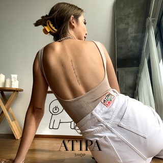 Atipashop - Glitter sexyback bodysuit บอดี้สูททรงสวย เว้าหลัง ผ้ากลิตเตอร์