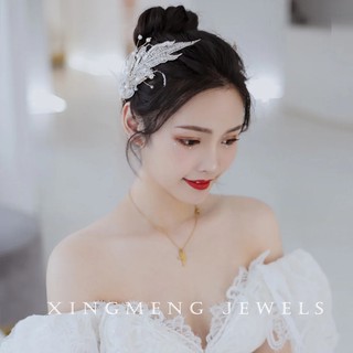 CYH-033 👰🏻 ประดับผมเจ้าสาว เครื่องประดับผม มงกุฏเจ้าสาว เวลเจ้าสาว ติดผมเจ้าสาวหงษ์ขาว เวลงานนำเข้า