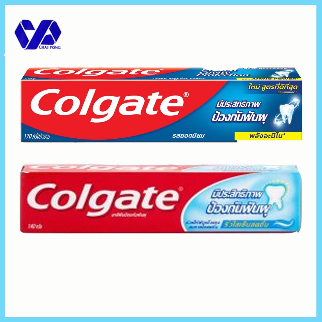 คอลเกต-กล่องแดง-ยาสีฟัน-รสยอดนิยม-ป้องกันฟันผุ-140-170-กรัม