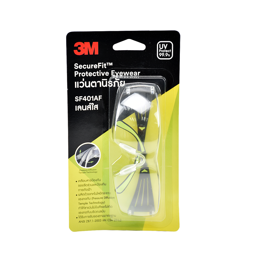 3m-sf401-af-แว่นตานิรภัยกันสะเก็ด-เลนไส-12-ชิ้น-แพ็ค