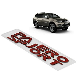 LOGO Pajero sport โลโก้ตัวนูน 3D สีแดง Pajerosport  Sport